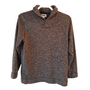 Old Navy Dark Grey Heather Fleece Pullover Sweater Boys Size XL 14-16 Husky